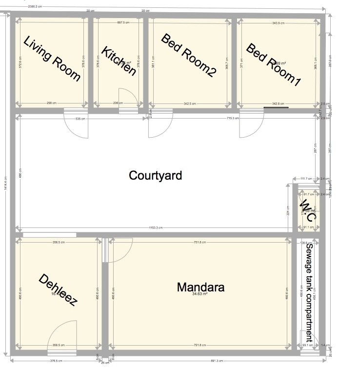 Layout of houses at Tūmās wa ʿAfya.