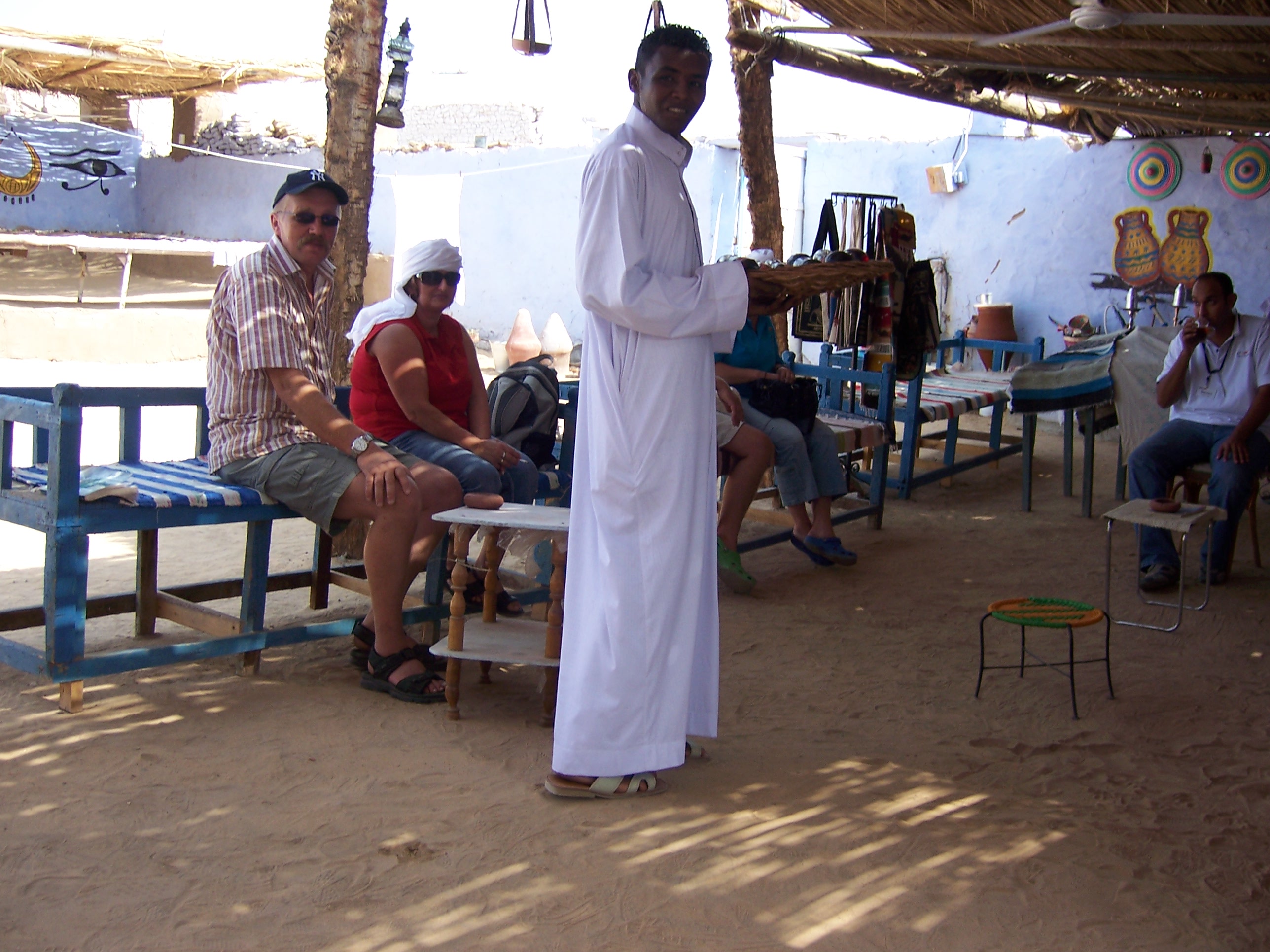 A tourist group being welcomed into the courtyard of a Nubian house. (Jennings, 2007).