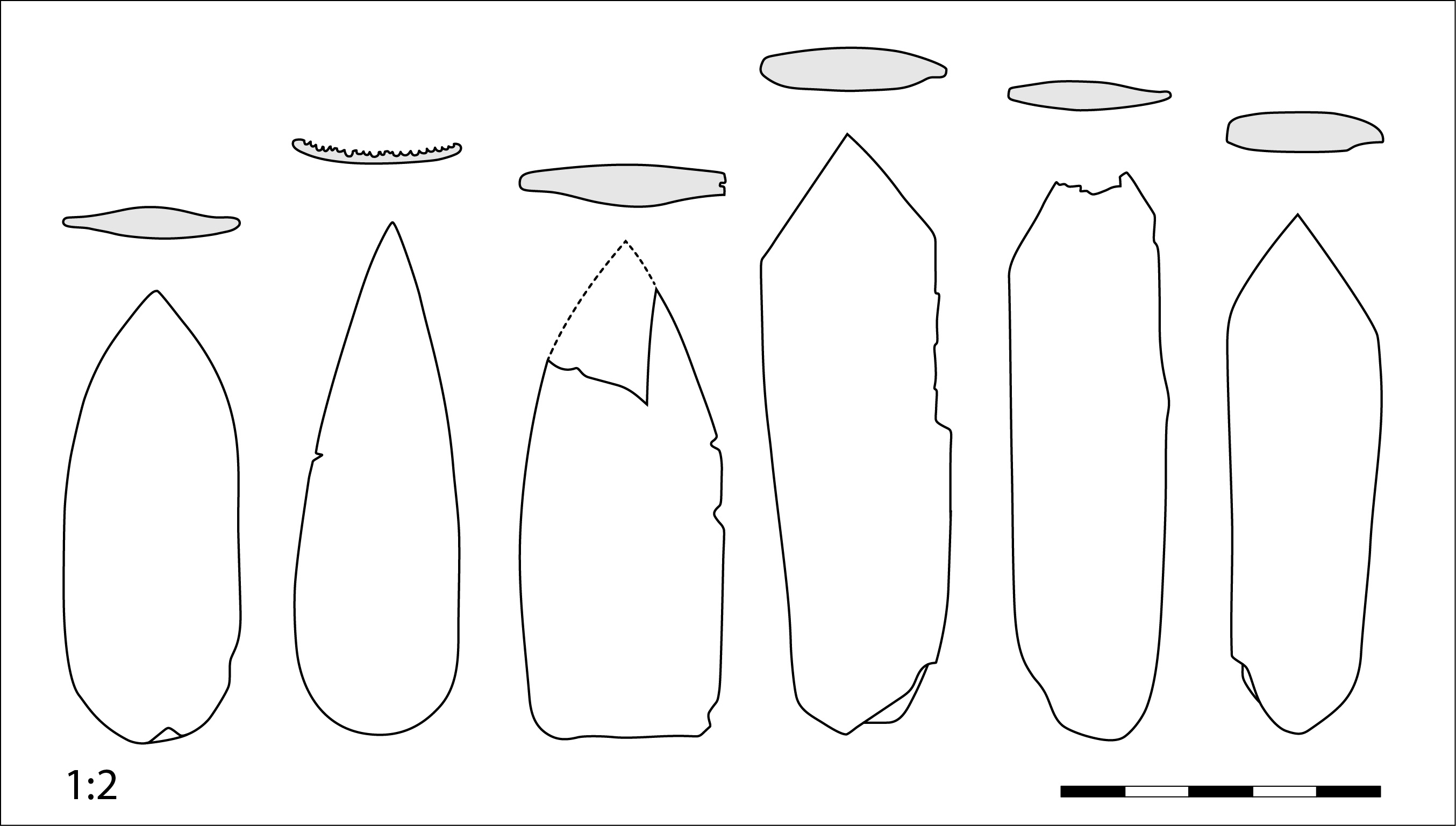 Tila Island, House II: bone points (drawings E. Yvanez from A.J. Mills’s excavation diaries).